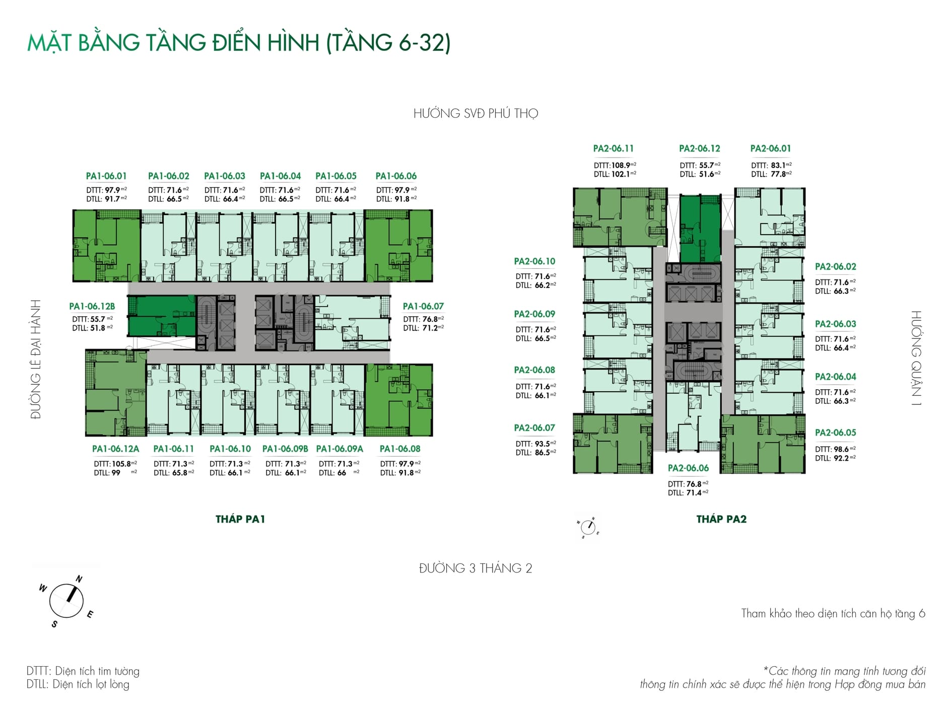 Sơ đồ mặt bằng tầng điển hình khối căn hộ cao cấp The Park Avenue
